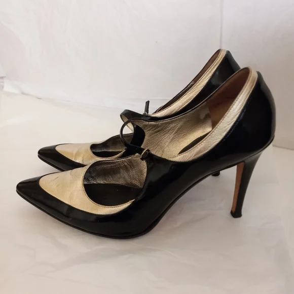 Ralph lauren purple label 2 tone patent mary jane size 10.5B